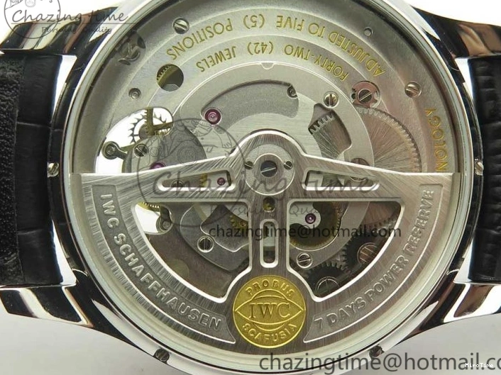 MIROTIME 0227 Sporty Portuguese Tourbillon IW504602 SS ZF Best Edition Blue Dial on Black Leather Strap 7175